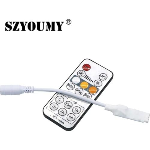 SZYOUMY 1pcs 16 keys Led CCT Remote Timer Controller DC5-24V 16key RF Wireless Timing Adjust Controller with 4pin female