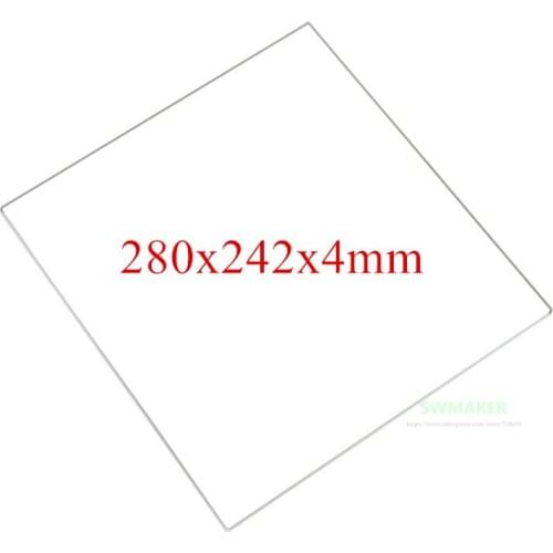 SWMAKER 100% Borosilicate Glass plate 280x242x4mm thickness 4mm for DIY Flyingbear P905X 3D printer Build Plate