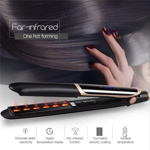 Professional Hair Straightener Curler Hair Flat Iron Negative Ion Infrared Hair Straighting Curling Iron Corrugation