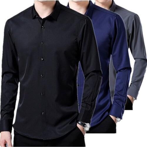 Spring and Autumn New Men Long-Sleeved Shirt,Size S-4XL ,Fashion Business Male Top 9 Color Options Camisa