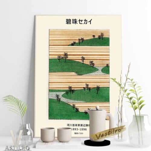 Watanabe Seitei Kacho-Ga Artist Poster Landscape Illustration From Bijutsu Sekai Exhibition Museum Canvas Painting Home Decor