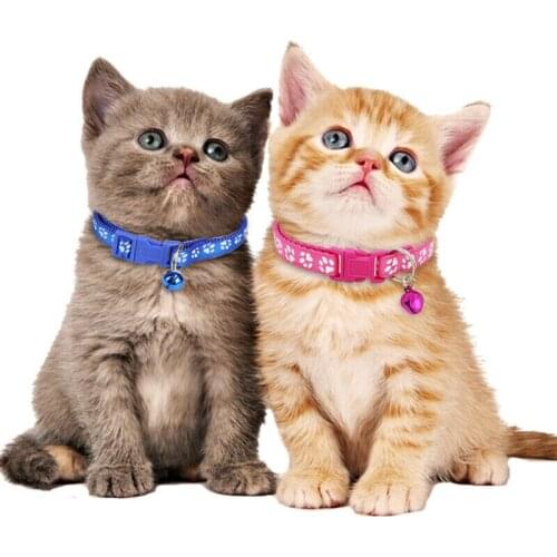 1pc Colorful Pet Supplies Cat Collar with Bell Adjustable Buckle Collar Cat Pet Supplies Cat Accessories Collar Small Dog Collar