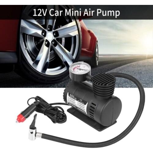 12V Mini Air Pump Metal Car Auto Portable Mini Electric Air Compressor Kit for Ball Bicycle Minicar Tire Inflator Pump 1 Set