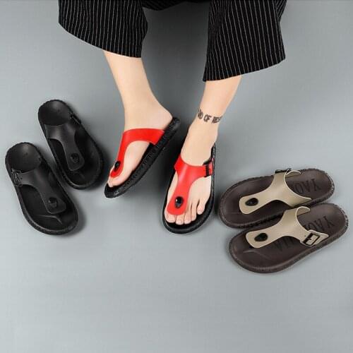 2021 Men Summer Flip Flops Beach Sandals Anti-slip Outdoor Casual Flats Shoes High Quality Slippers Zapatos Chanclas De Hombre