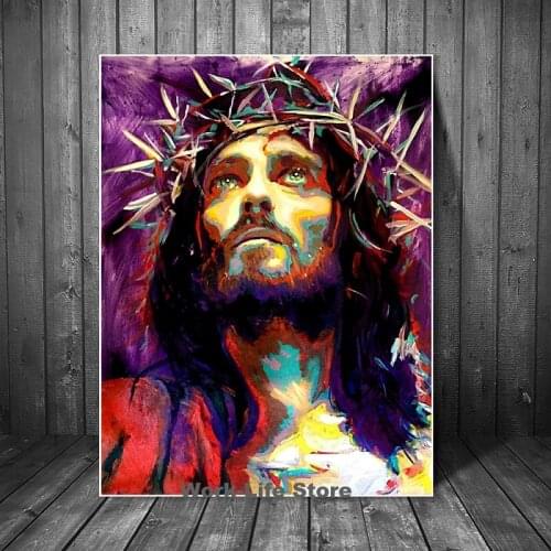 Abstract Jesus Portrait Canvas Paintings Posters and Prints WAll Art Pictures Cuadros for Home Wall Decoration No Frame