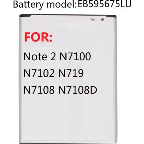 Battery EB595675LU For Samsung Galaxy Note 2 N7100 N7102 N719 N7108 N7108D NOTE2 3100mAh