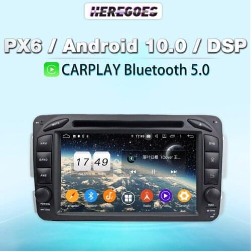 Carplay PX6 Android 10 2G+32G Car DVD Player Navigation GPS Head Unit Car Radio For Benz W163 W209 W203 W170 W210 W168 1998-2005