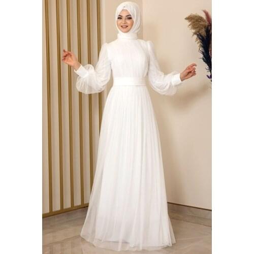 Whıte colour women Abaya. Elegant and quality dress. Muslim dress. New season fashion. Made in Turkey. Caftan. Kaftan