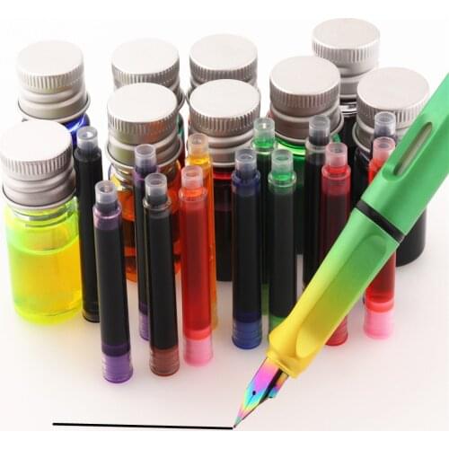New High Quality 5pcs Color Ink Supplies Fountain Pen Ink Refill Cartridge Office School Student Stationery