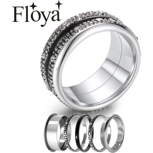 Floya Black Rings Bijoux Femme Original Stackable Band Ring Various Match Arctic Symphony Collection Ring Jewelry Bague Mujer