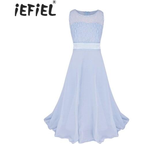 Infantil Vestido Girls Lace Flower Dress Kids Bridesmaid Wedding Formal Party Pageant Elegant Bridal Special Occasion Dress