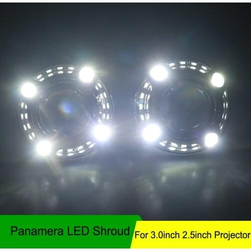 Autoki LED DRL Daytime Running Lights Angel Eye Shroud Mask Integrated Bezel Shrouds Masks for Panamera day light Style