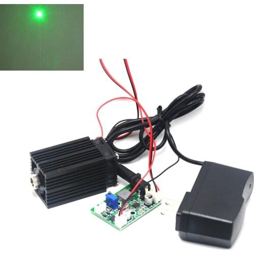 Focusable 532nm 80mW Green Laser Diode Dot Module 12V w/TTL & Driver + Adapter