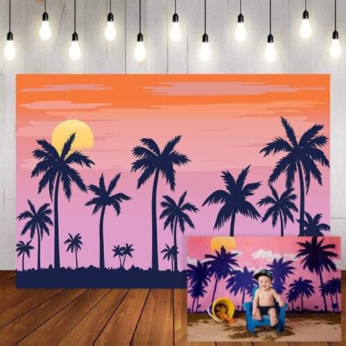 Mehofond Photography Background Summer Beach Tropical Travel Sunny Coconut Tree Baby shower Birthday Party Photo Studio Backdrop