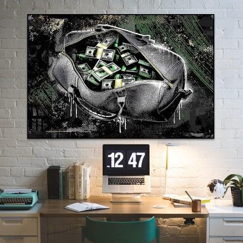 A Bag of Dollars Paintings for Living Room Decor Abstract Canvas Prints Art Wall Art Home Decoration No Frame