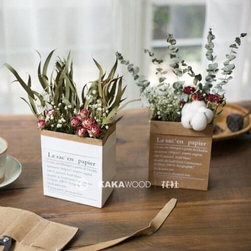 INS Nordic-Style Leather Sack Paper Buggy Bag Girls Room Home Decoration Dried Flower Flower Pot Photographic Prop
