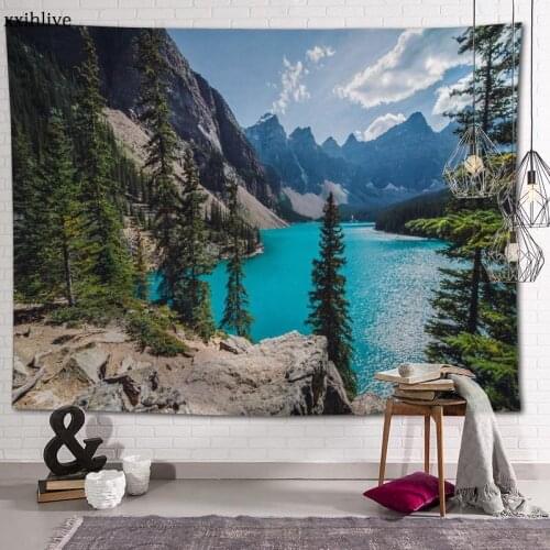 Beautiful Landscape Blue Lake Custom HD Tapestry For Carpet Travel Mattress Wall Carpets Art Home Decor 100x150cm,130x150cm