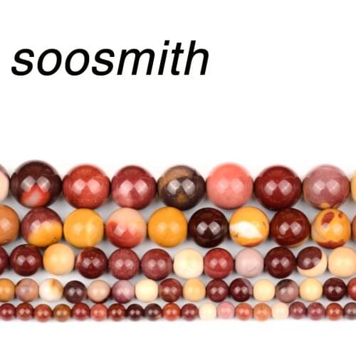 Soosmith 4/6/8/10/12MM Natural Stone Round Loose Ball Beads For Jewelry Bracelet Making DIY Fashion Accessories Handmade