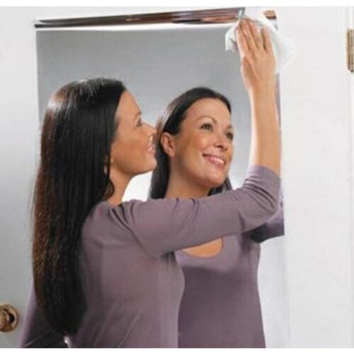 60X100CM Square Mirror Wall Sticker Kitchen Accessories Waterproof Self Adhesive Bathroom Wall Decal Silver Home Decoration Gift