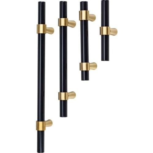 Brass Cabinet Handles Gold Black Kitchen Pulls Wardrobe Handle Drawer Pulls American Furniture Door Hardware