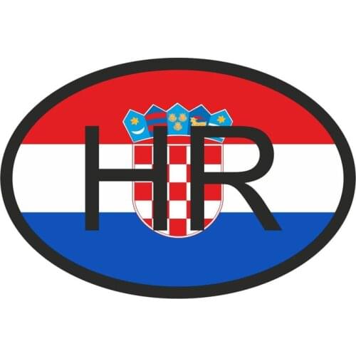 Fashion Car Sticker Croatia HR Flag Country Code Decorative Waterproof Cover Scratches Sunscreen Vinyl Decal