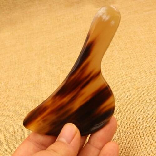 Natural White Yak Horn Guasha Manual Therapy Care Tool Leg Scraping Massage Plate Facial Eye Special Board Body Universal