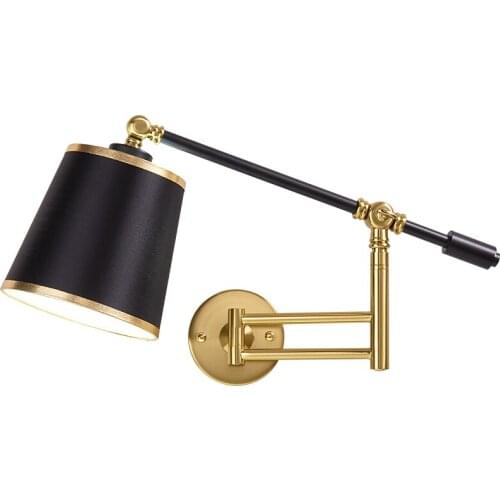 Nordic Creative Folding Wall Lamp Long Arm Adjustable Light Bedroom Bedside Office Study Living Room Mirror Light Wall Sconce