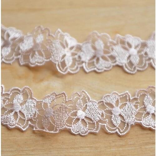 New Selling Skin Pink Lace Ribbon 5 Meters DIY Embroidered Net Lace Trim Fabric For Sewing Wedding Decoration 3.5cm