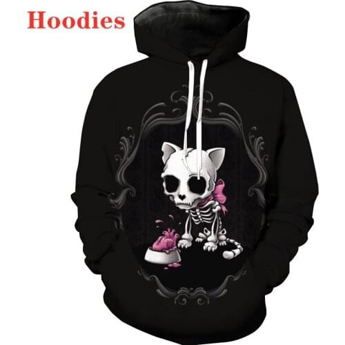 New 3D Printing black print cat pattern Fashion Men Women Tracksuits Crewneck Hoodies Plus size S-7XL harajuku