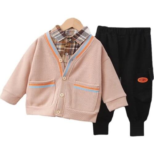 New Autumn Toddler Casual Outfits Spring Baby Boys Clothes Children Fashion Cotton Jacket Shirt Pants 3Pcs/Sets Kids Tracksuits