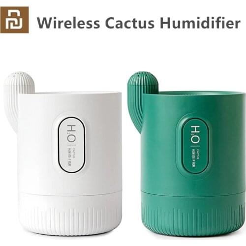 New Creative Mini USB Wireless Cactus Humidifier Portable Charging Aromatherapy Office Atmosphere Lamp Atomization Air Diffuser