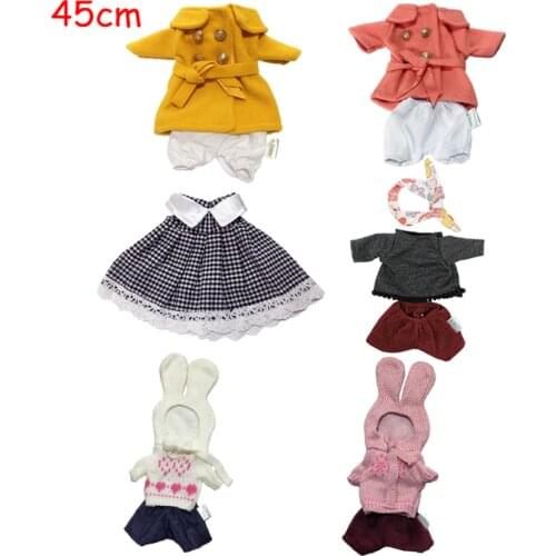 Doll Clothes for 45cm Le Sucre Rabbit Cat Bear Toys Dolls Hoodie Swester Windbreaker Accessories for 1/4 BJD Dolls