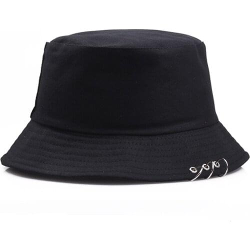 Three Ring Fashion Bucket Hat Unisex Bob Caps Men Hip Hop Gorras Women Summer Panama Bonnet Beach Sun Casquette Black White Pink