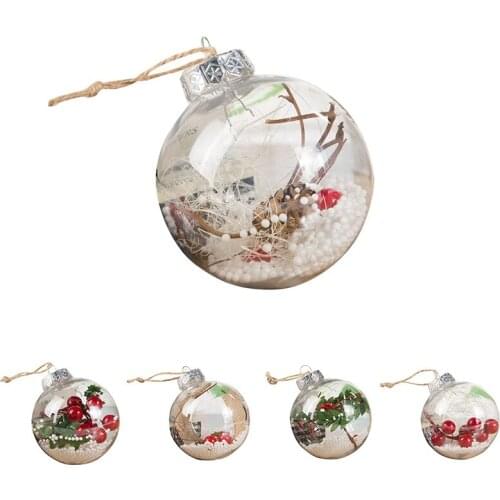 Christmas Tree Pendant Hanging Home Ornament Christmas Transparent Decoration Ball Christmas Day Deco Happy New Year