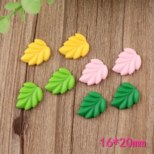10pcs 16*20mm Mix Resin tree leaves ornament leaf charms jewelry making DIY simulation cream mobile phone shell beauty accessory