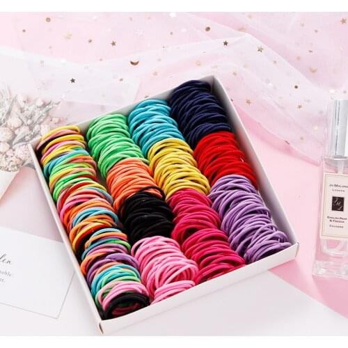 50/100PCS/Lot Girls Colourful Elastic Hair Bands Rubber Bands Scrunchies Headband Ponytail Holder Tie Gum Kids Hair Accessories