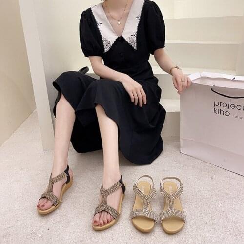 Flat sandals femininas casuais 2021 breathable low top sandals planas casuais roma sandalias verão sandálias femininas