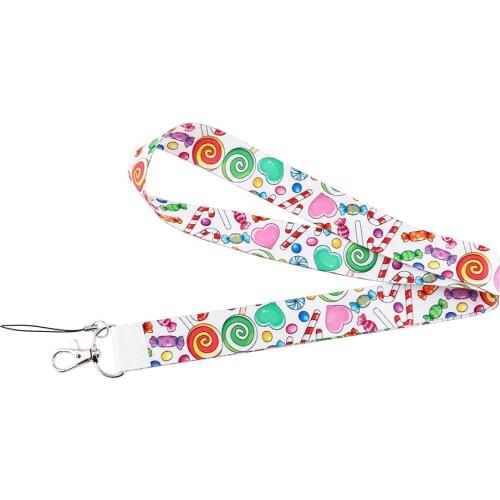 AD728 Patchfan Cartoon Lollipop Lanyard for Key Phones USB Flash Drives Keys Keychains ID Card Name Tag Badge Holders Rope
