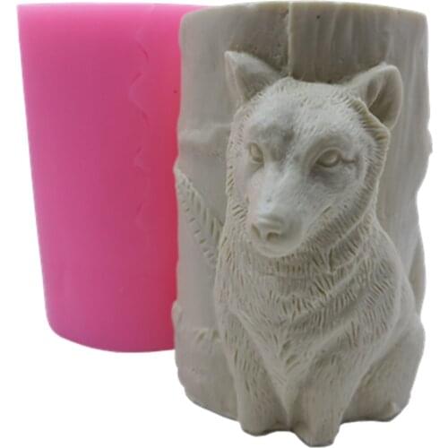 Wolf Design Silicone Candle Mold 3D Silicone Molds for Candle Wax Resin Gypsum Crafts Making