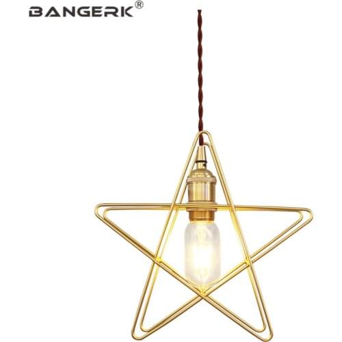 Nodern Design Loft Pendant Light Modern Creative Pentagram Brass Edison LED Hanging Lamp Pendant Lighting Home Decor Fixtures
