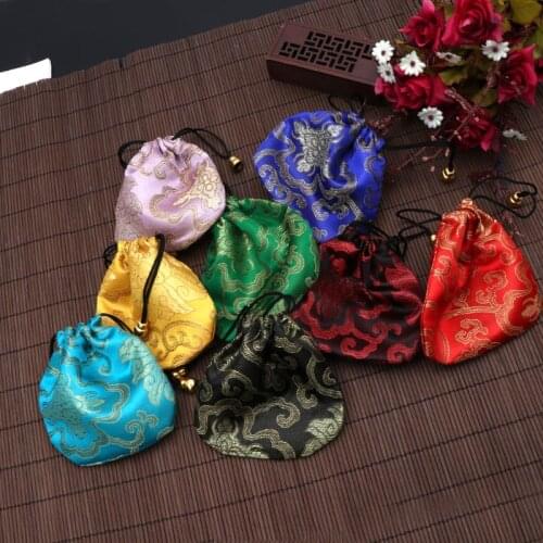 Traditional Silk Travel Pouch Classic Chinese Embroidery Jewelry Bag Organizer