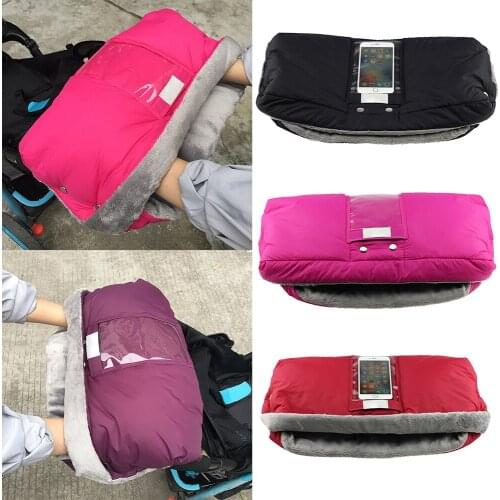 Thicken Warm Hand Cover Stroller Accessories Winter Baby Mitten Pushchair Windproof Buggy Kids Cart Antifreeze Stroller Gloves