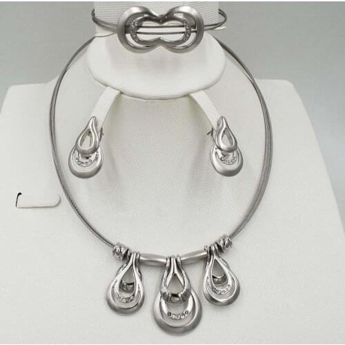 High quality Fashion jewelry set African Beads Jewelry Dubai gold Jewelry Set Nigerian Wedding necklace earrings bracelet set