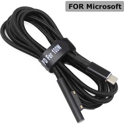 100W USB C Type C Power Supply Charger Adapter PD Fast Charging Cable Cord for Microsoft Surface Pro 3 4 5 6 GO