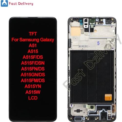 TFT For Samsung Galaxy A51 A515 A515F A515FN A515GN A515FM A515YN A515W LCD Display Touch Screen Digitizer Assembly Replacement