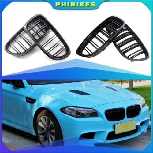 1 Pair 5 Series F10 front grill Glossy Black Front F10 Grille For BMW F10 black grill Matte Dual Slat Car Grills 2010