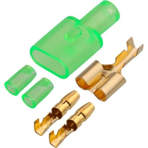 10/20/50sets 4.0 bullet terminal car electrical wire connector diameter 4mm Male Female 1 : 2 Green