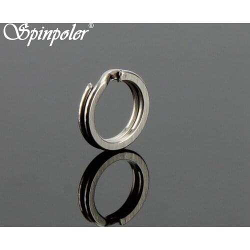 Spinpoler 100 Pcs Stainless Steel Squashed Double Split Ring Heavy Dual Rings Connector Fishing Accessories 5mm 7mm
