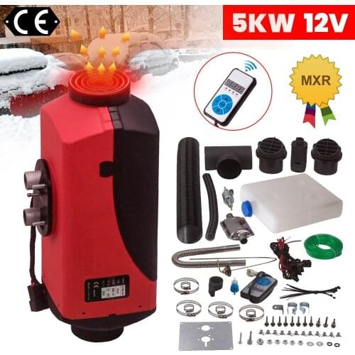 12V 5KW Diesel Air Heater 10L Tank Digital Switch Silencer T-Piece motorhomes for Travel Trailers Van Caravans Caravan Digital