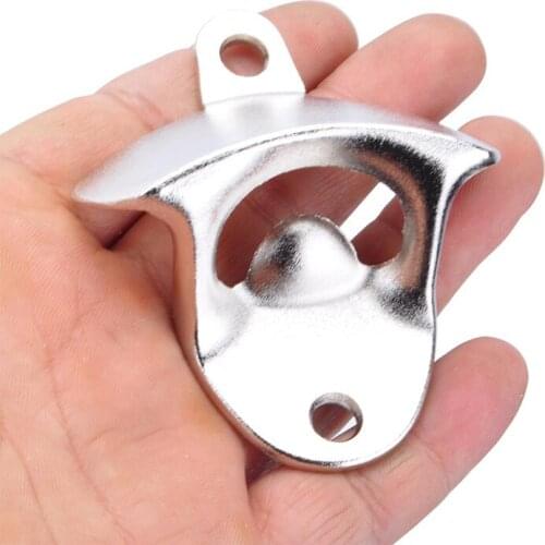 20pcs Custom Logo Wall Mounted Bottle Openers Engraved Matte Silver Metal Wall Mounted Bar Beer Bottle Opener Tool Business Gift